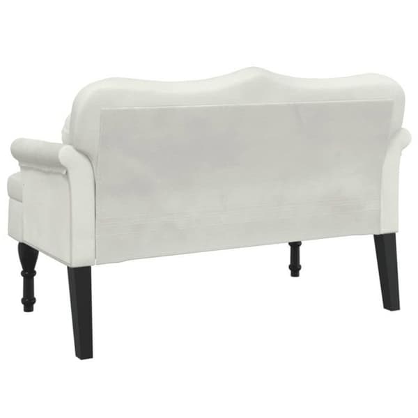 Bänk med cremefärgade kuddar 120,5x65x75 cm sammet