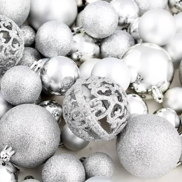 vidaXL Julgranskulor Set 100 st 6 cm Silver