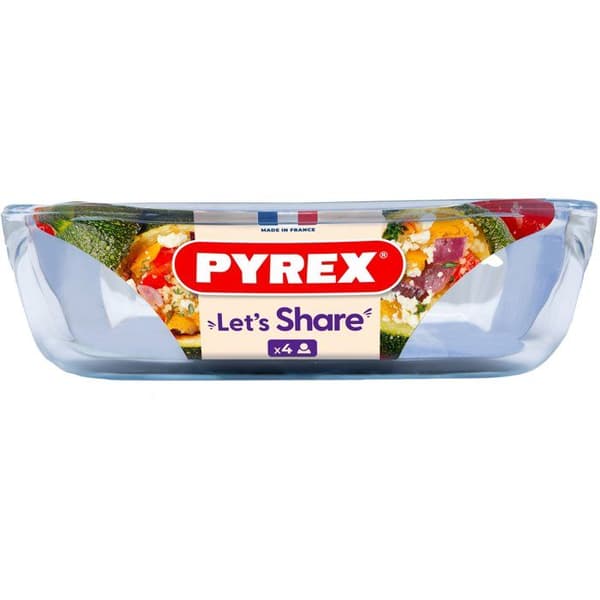 Kvadratisk ugnsform - PYREX - Låt oss dela - 29 x 23 cm - Glas