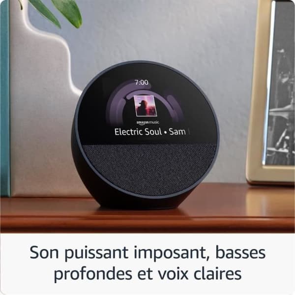 Ansluten väckarklocka - AMAZON - ECHO SPOT - Skärm 2,83" - Svart
