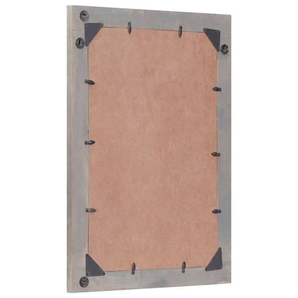Rektangulär badrumsspegel - vidaXL - 70x50x2,5 cm - Grå - Glas och mangoträd - Modern design