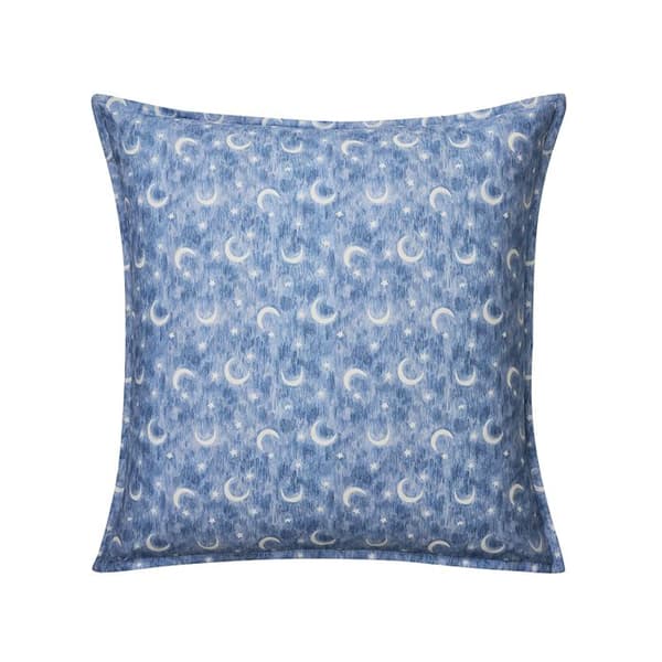 Barnkuddeöverdrag i tryckt percale av bomull, LILLA DRÖMMARE - ESSIX - 65 x 65 cm - Blå