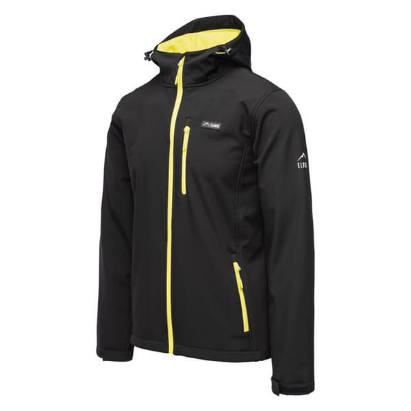 Elbrus Iver II softshell vandringsjacka - svart/gulgrön