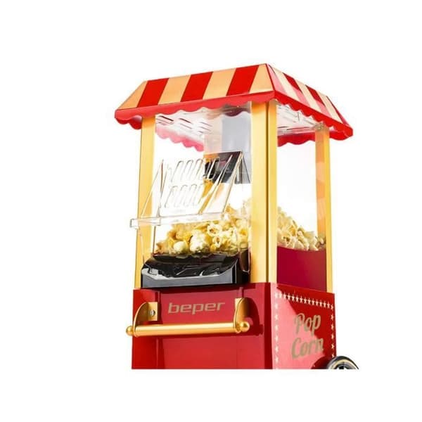 Popcornmaskin - BEPER - Röd - ABS - 1950-talsstil - Snabb tillagning