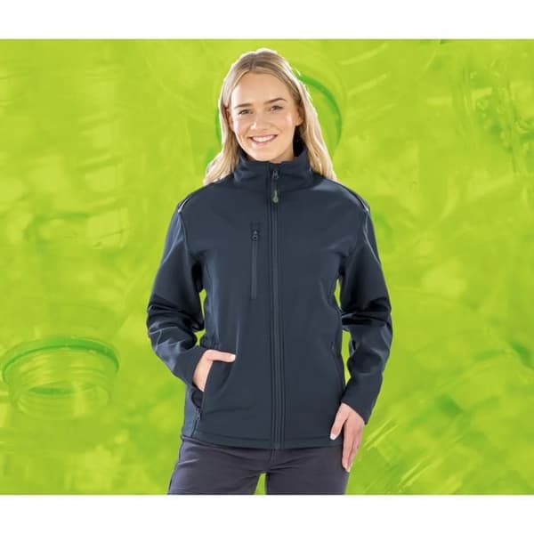 Dam softshelljacka 3 lager i återvunnen polyester Result - svart