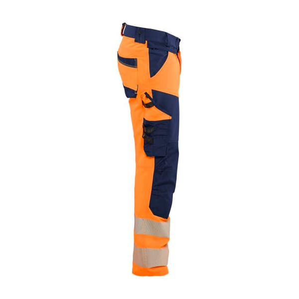 Blaklader Stretch 4D högsynlighetsbyxor - fluorescerande orange/marin