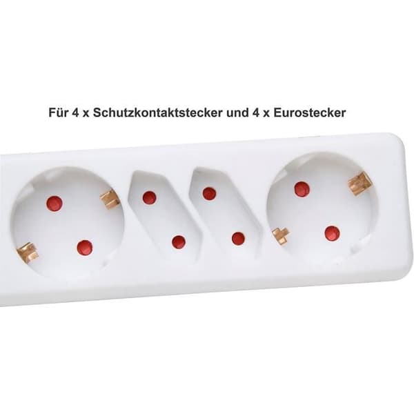 Grenuttag - Kopp - 120502004 - 8 uttag - Barnskydd - Kabel 1,4 m