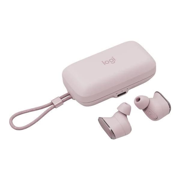 Logitech Zone True Wireless - Trådlösa in-ear hörlurar med mikrofon och ANC, Bluetooth - Rosa