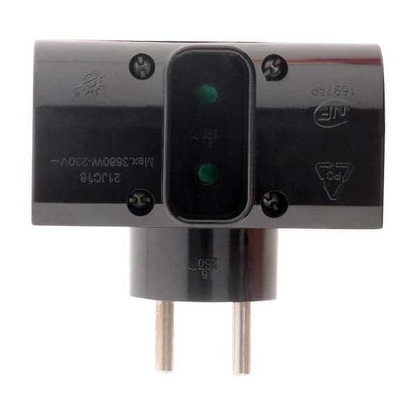 Triplit skydd 2x16A 2P+T + 1x6A 2P - Svart - Zenitech