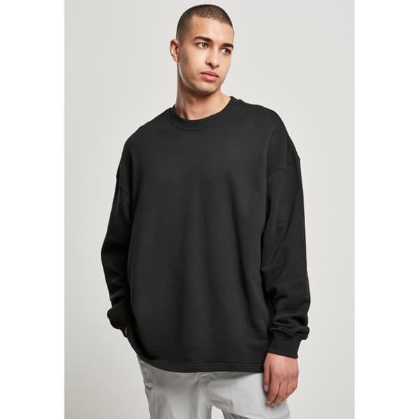 Sweatshirt - Urban Classics - rund hals - 100% ekologisk bomull - oversize passform - svart