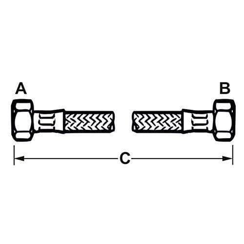 Cornat 2IT/1 x 1/2IT flexibla anslutningsslangar x 1500 mm - T3173341270