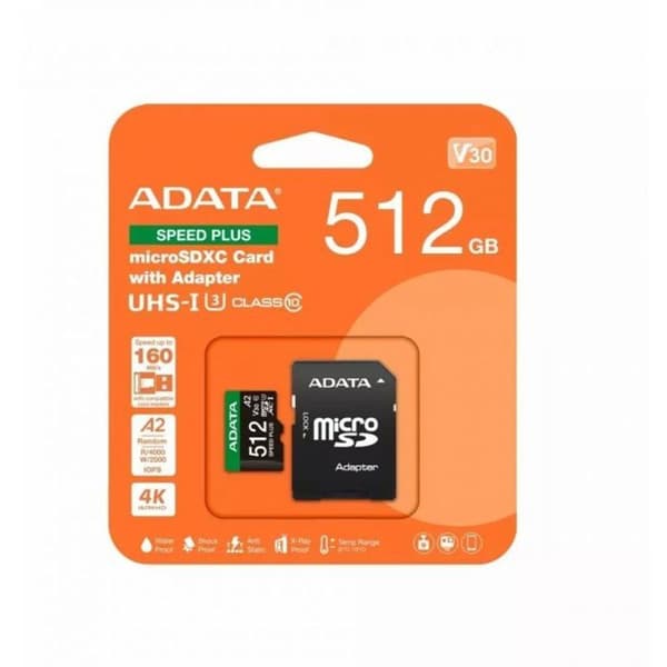 Minneskort - flashminne Bwardyth - UD512GUI3V30A2SP-RA1 - SPEED PLUS microSDXC 512 GB (UHS-I U3, Klass 10, V30, A2)