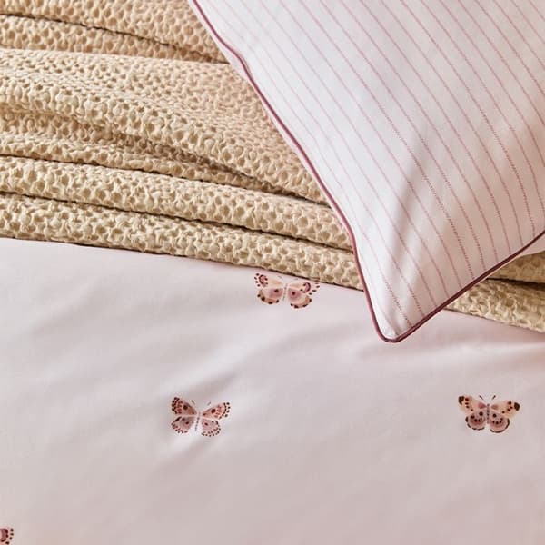 Tryckt örngott i percale av bomull, DELIKATESS - ESSIX - 65 x 65 cm - Mörkrosa