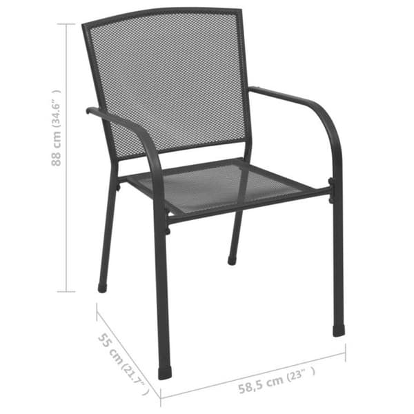 vidaXL utomhusstolar 4 st Mesh Design Antracitstål