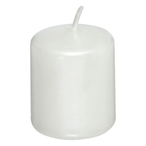 Set med 4 Dekorationsljus "Satin" 4cm Vit
