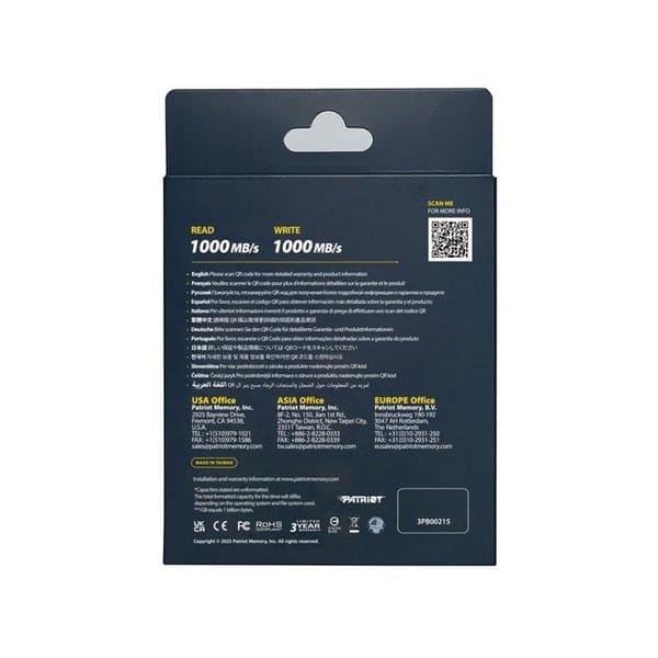 Extern SSD - PATRIOT - Transporter LT - 512 GB - USB 3.2 Gen 2 Typ-C - 1000 MB/s
