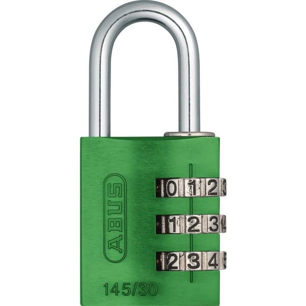 Kombinationslås - ABUS - 145/30 - 3 siffror - Grön aluminium - Resanvändning