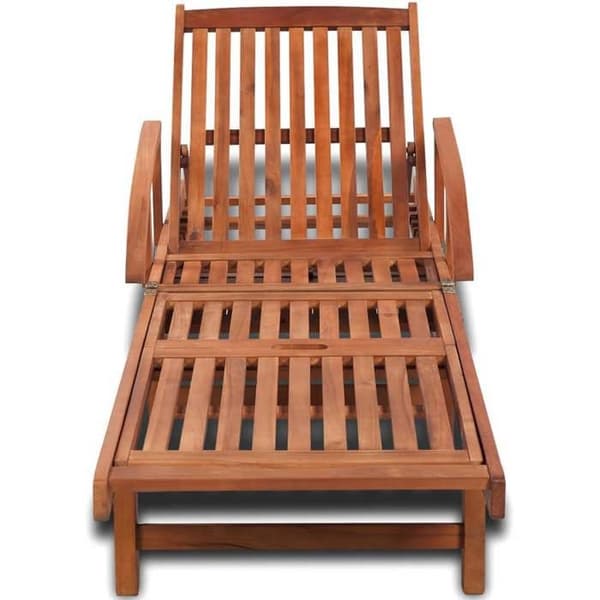 vidaXL Chaise longue i solid akaciaträ 42592