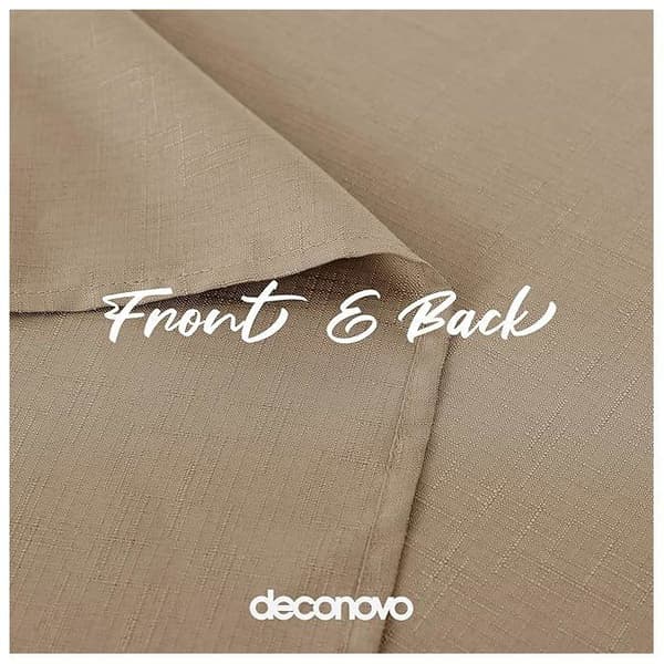 DECONOVO Rektangulär duk 140x300 cm linneeffekt Taupe – Vattentät 100% Polyester