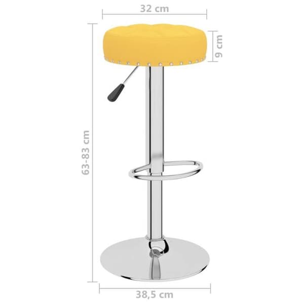 vidaXL Barstolar set om 2 senapsgul tyg 332978