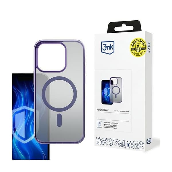 Coque MagSafe Frosty 3MK för iPhone 16 Pro Max, lila