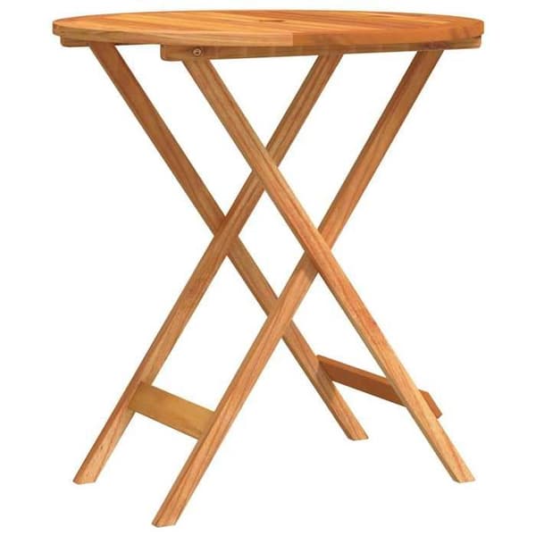 vidaXL hopfällbart trädgårdsbord Ø60x75 cm Massivt eukalyptusträ