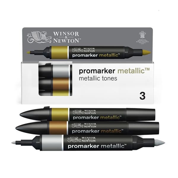 3 Promarker-pennor metalliska färger
