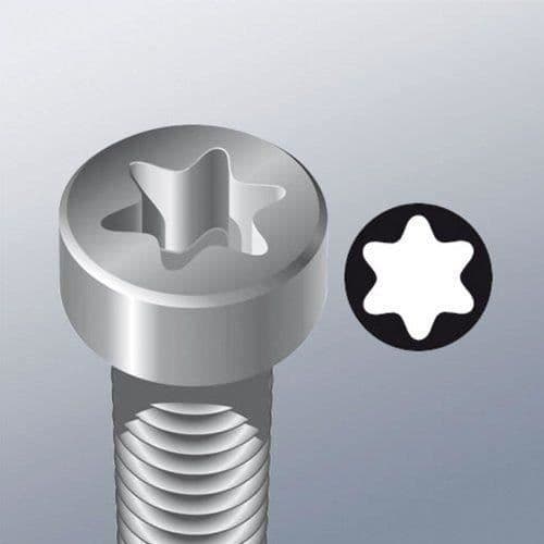 Coffert med Torx-bitar - WERA - 867/1 Z - 10 delar - Typ TX 20 - Grå
