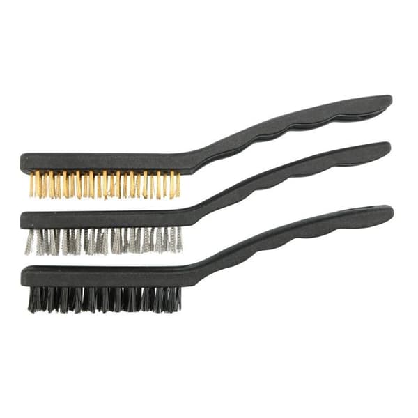 Borstset - VOREL - 3 delar - 17 cm - Galvaniserat stål - Mässing/Koppar - Nylon