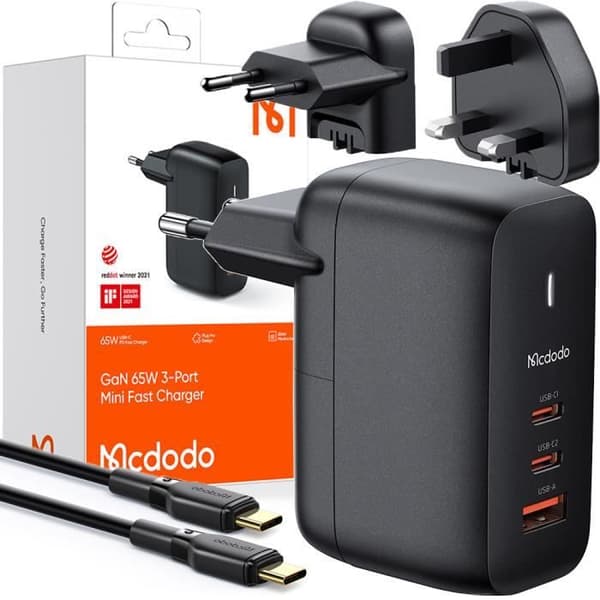 MCDODO GaN 3.0 USB-C PD USB-A 65W UNIVERSAL SNABB LADDAR CH-8442