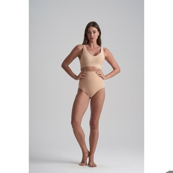 Bye Bra - Osynlig hög midja string beige