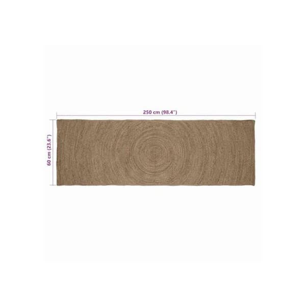 Modern jute matta - vidaXL - 60x250 cm - Grå - Rektangulär - Maskintvättbar - Handgjord elegans