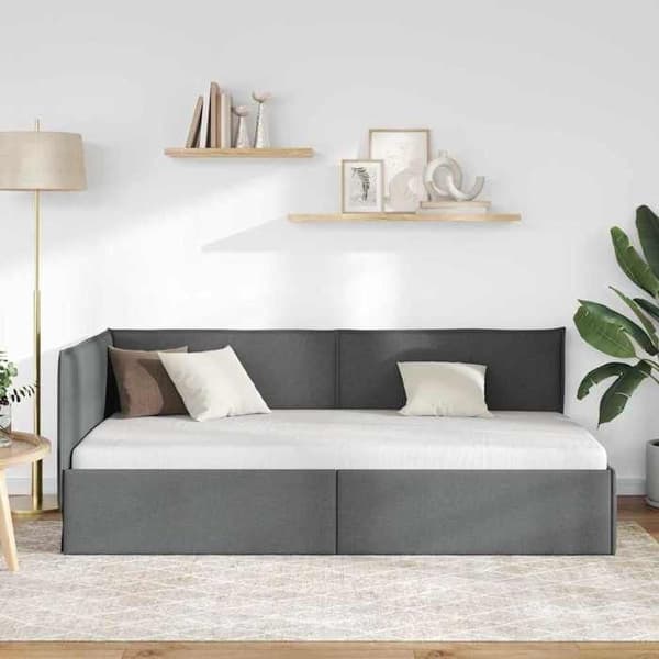 Vidaxl Sängram Vinkel Grå 100 cm x 200 cm tyg