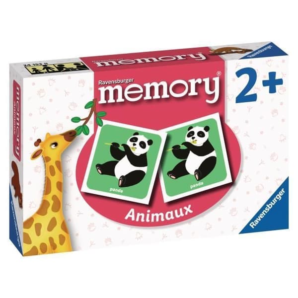 Observationsspel Memory Djur - RAVENSBURGER - Rosa - Blandade material - Från 2 år