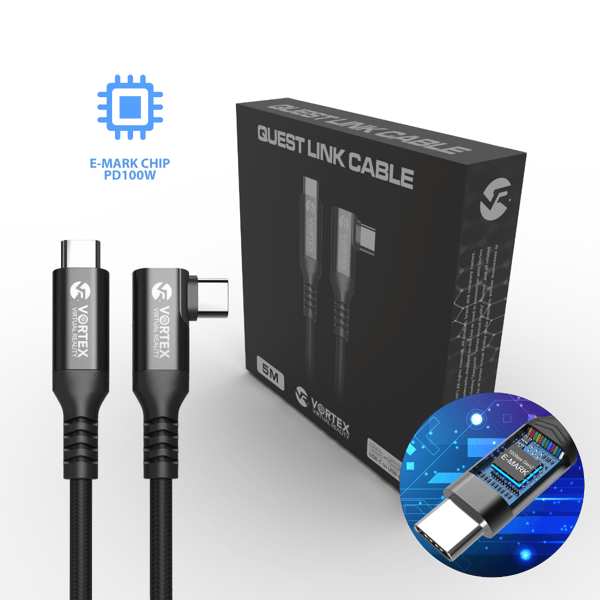 VortexVR-kabel 5m 10 GBPS PD100W (Fast charging) USB-C till META QUEST LINK / OCULUS LINK