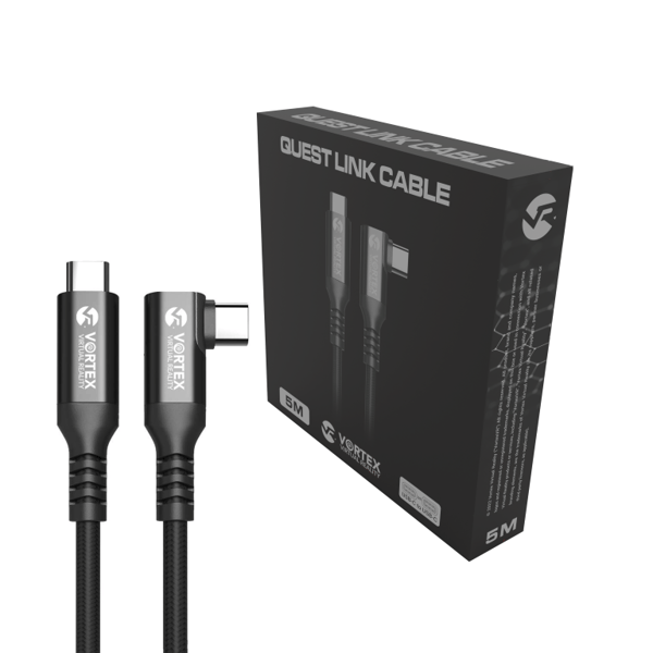 VortexVR 5 m Oculus Link USB-C till USB-C-kabel | Meta Quest 3/3S/2 | Snabb PC-VR-kabel 5 Gbps