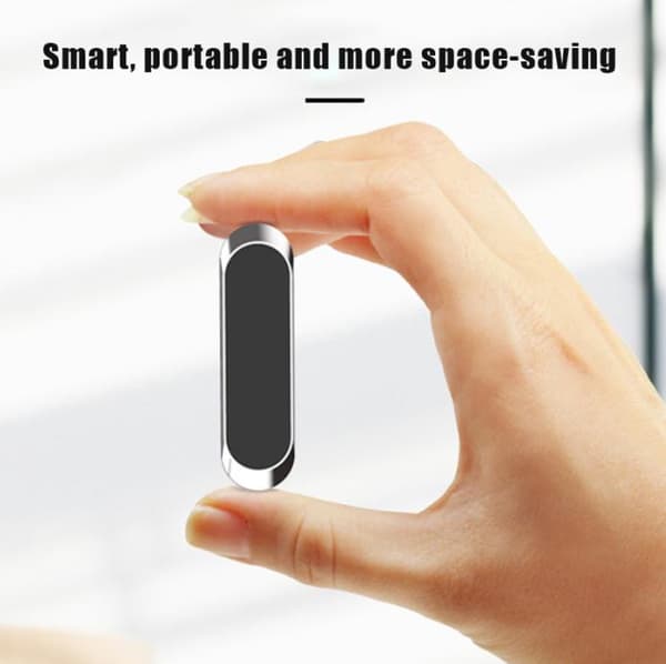 Round Magnetic Phone Car Holder Multi Direction Universal Silver