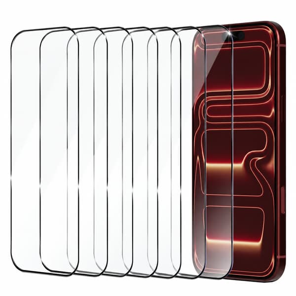 6-pack Skärmskydd i Härdat Glas – iPhone 18 Pro (Heltäckande & Transparent)