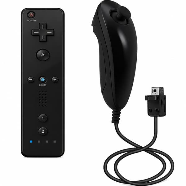 Wii Remote Plus + Nunchuk Motion Plus Musta