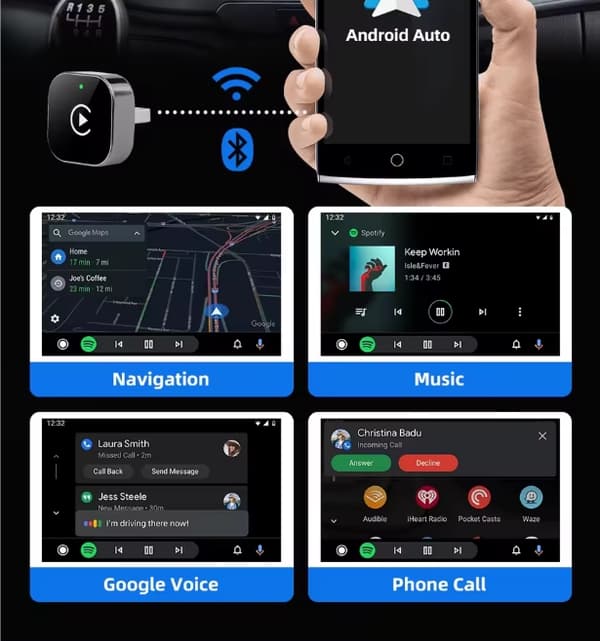 Trådlös CarPlay & Android Auto-adapter, Smart Mini USB-dongel, Plug & Play