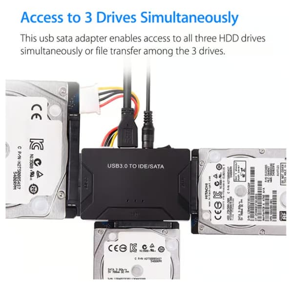 USB IDE-adapter – USB 3.0 till SATA/IDE för hårddisk – Kombinationsadapter