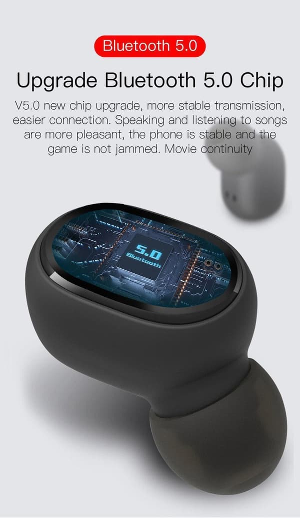 TWS hörlurar för iOS & Android med Bluetooth 5.0