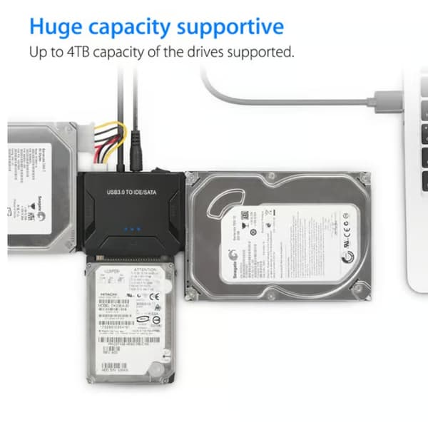 USB IDE-sovitin – USB 3.0 - SATA/IDE kiintolevylle – Yhdistelmäsovitin