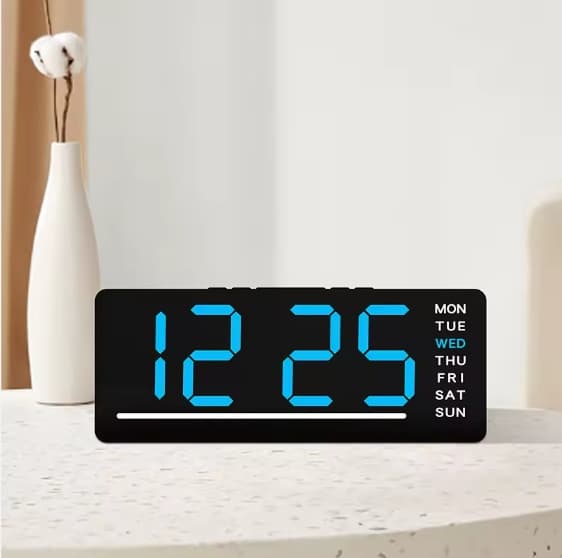 Digital Väckarklocka med Stor Display, Datum och Temperatur