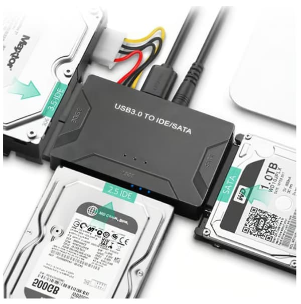 USB IDE-adapter – USB 3.0 till SATA/IDE för hårddisk – Kombinationsadapter