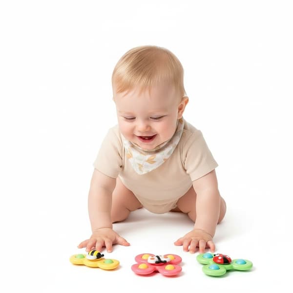 3-pack – Fidget Spinners med sugpropp för barn – Snurrande leksak