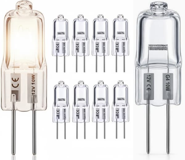 10-pack G4 Halogenlampor 10W 12V – Varmvitt ljus