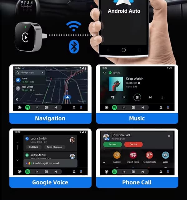 Trådlös CarPlay & Android Auto-adapter, Smart Mini USB-dongel, Plug & Play