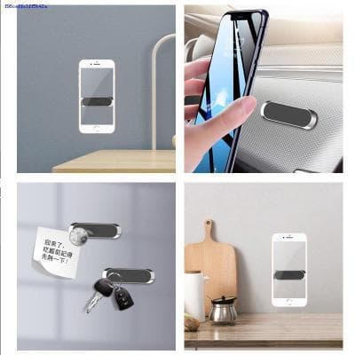Round Magnetic Phone Car Holder Multi Direction Universal Silver