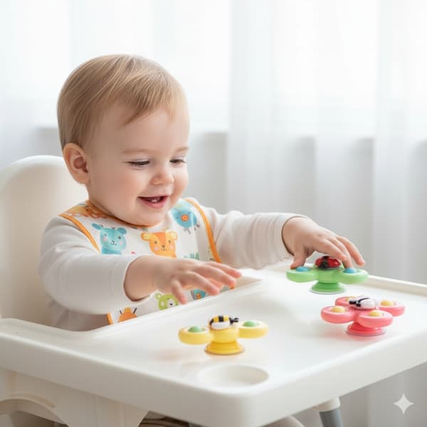 3-pack – Fidget Spinners med sugpropp för barn – Snurrande leksak